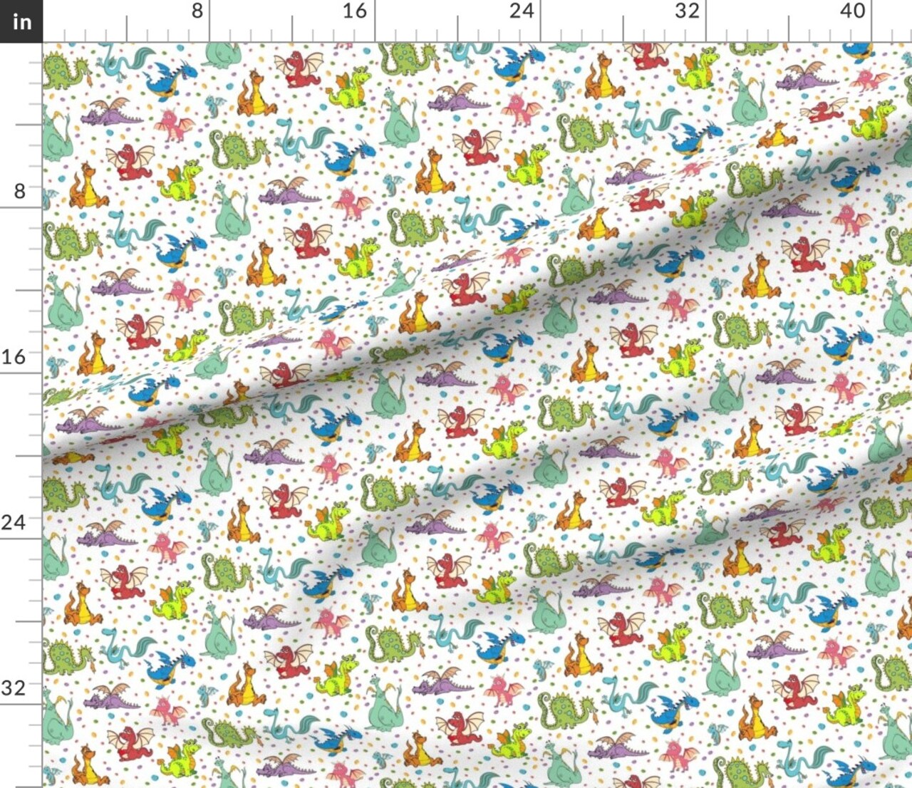 Various Fabrics by the Yard or Fat Quarter Dragon, Purple, Pink, Green, Kids, Whimsical, Magical, Nursery, Dinosaur, Serpent, Custom Printed Fabric by Spoonflower